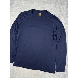 Icebreaker Shirt Mens XL Blue Merino 200 Long Sleeve Baselayer Outdoor Wool Golf